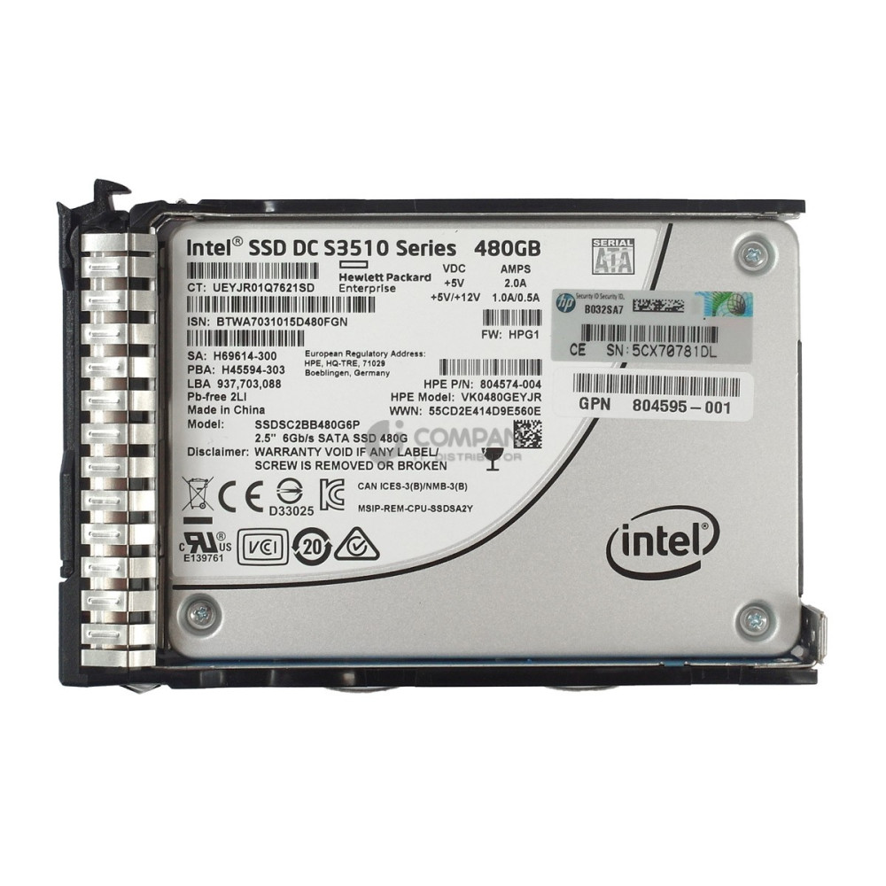 805364-001  HP SSD 480GB SATA 6G 2.5" SFF HOT-SWAP